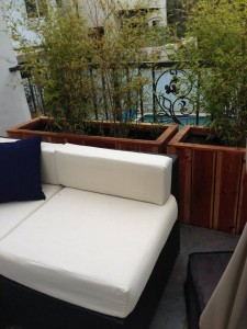 54" x 17" x 24" privacy wall redwood planters